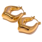 Sculpted Square Hoop Earrings