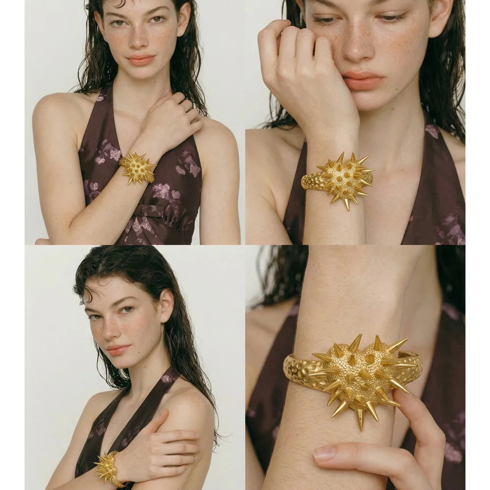 Isalene  Bracelets Aurora Spiked Heart Cuff