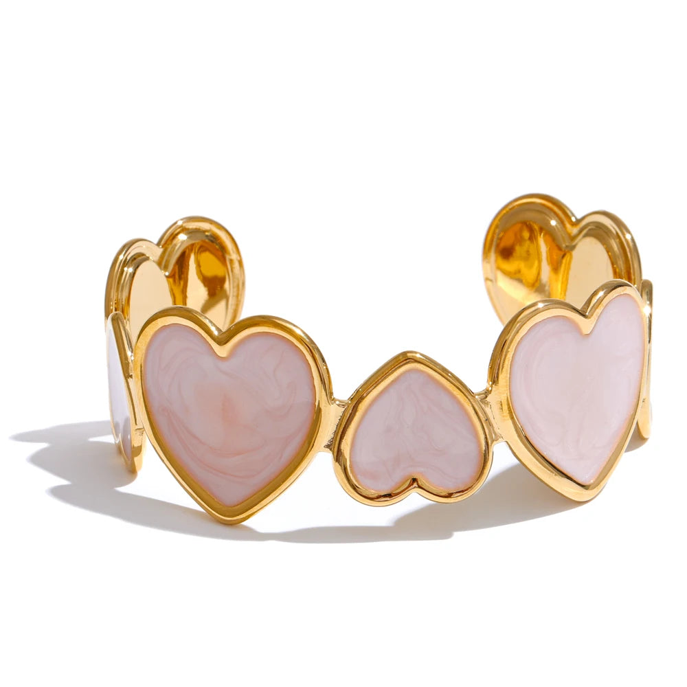 Isalene  Bracelets Blush Pink / Diameter: 58–60 mm Sweetheart Charm Cuff