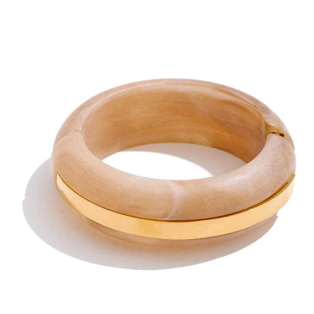Isalene  Bracelets Champagne Beige Portofino Resin Bangle Bracelet