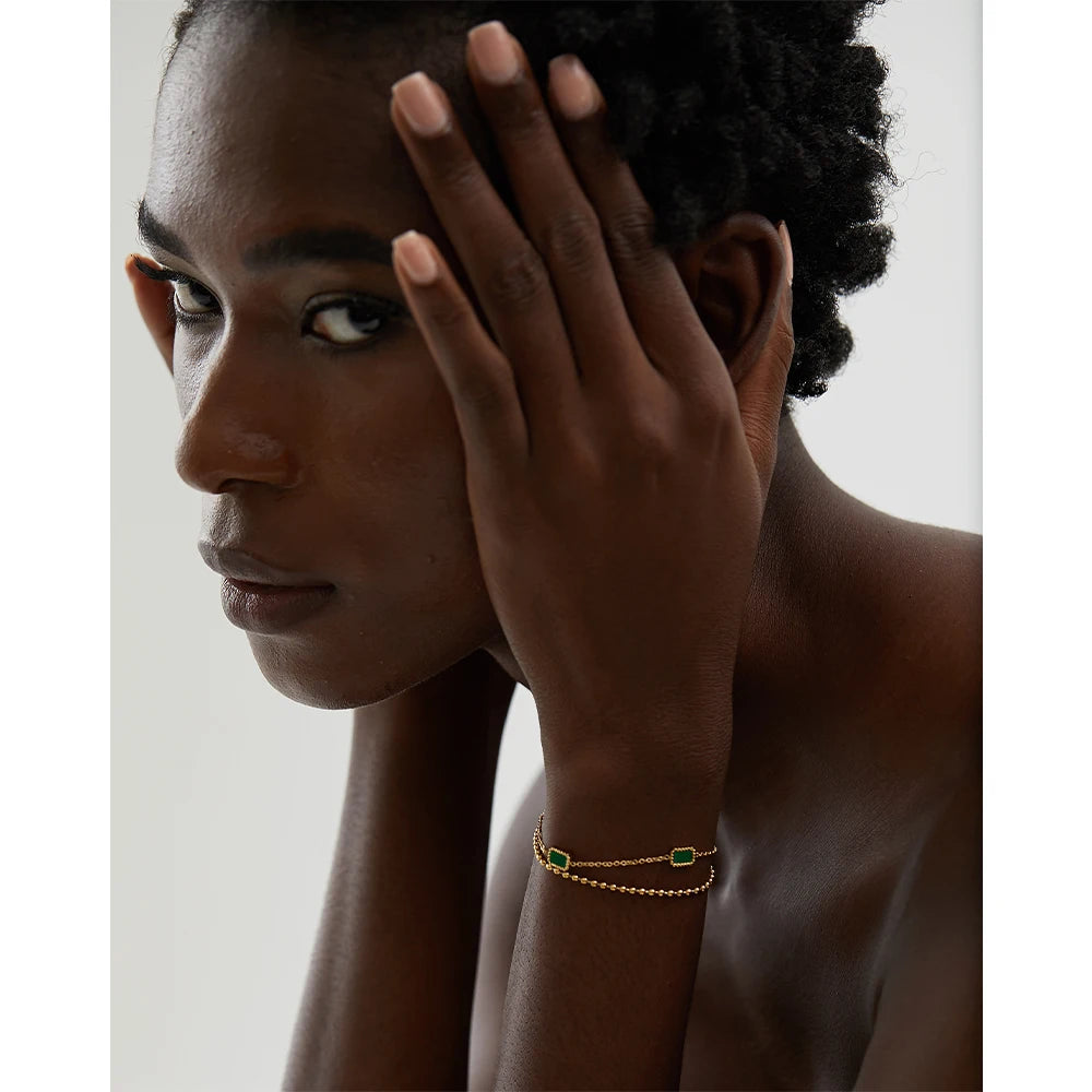 Isalene  Bracelets Duo Bead Accent Bracelet