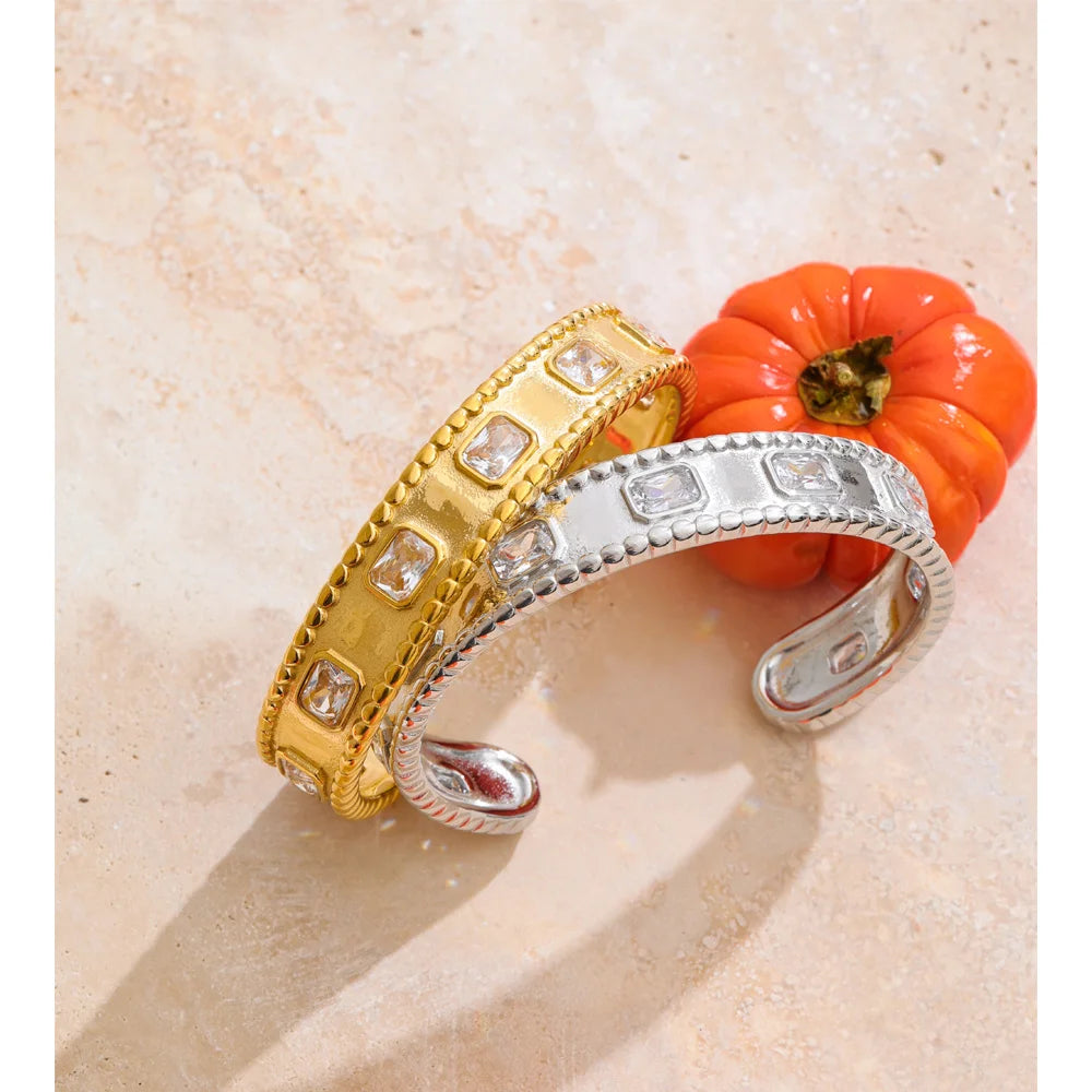 Isalene  Bracelets Faceted Frame Cuff