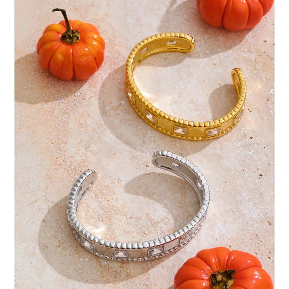 Isalene  Bracelets Faceted Frame Cuff