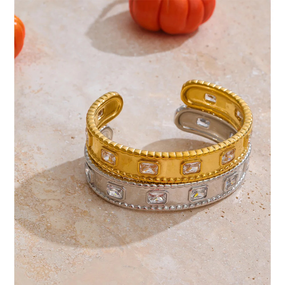 Isalene  Bracelets Faceted Frame Cuff