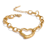 Isalene  Bracelets Gold Amour Heart Bracelet