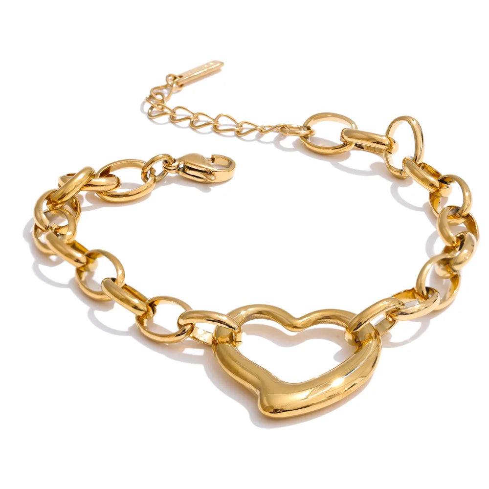 Isalene  Bracelets Gold Amour Heart Bracelet