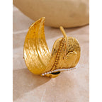 Isalene  Bracelets Gold Calypso Pearl Shell Cuff Bracelet