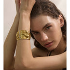 Isalene  Bracelets Gold Calypso Pearl Shell Cuff Bracelet