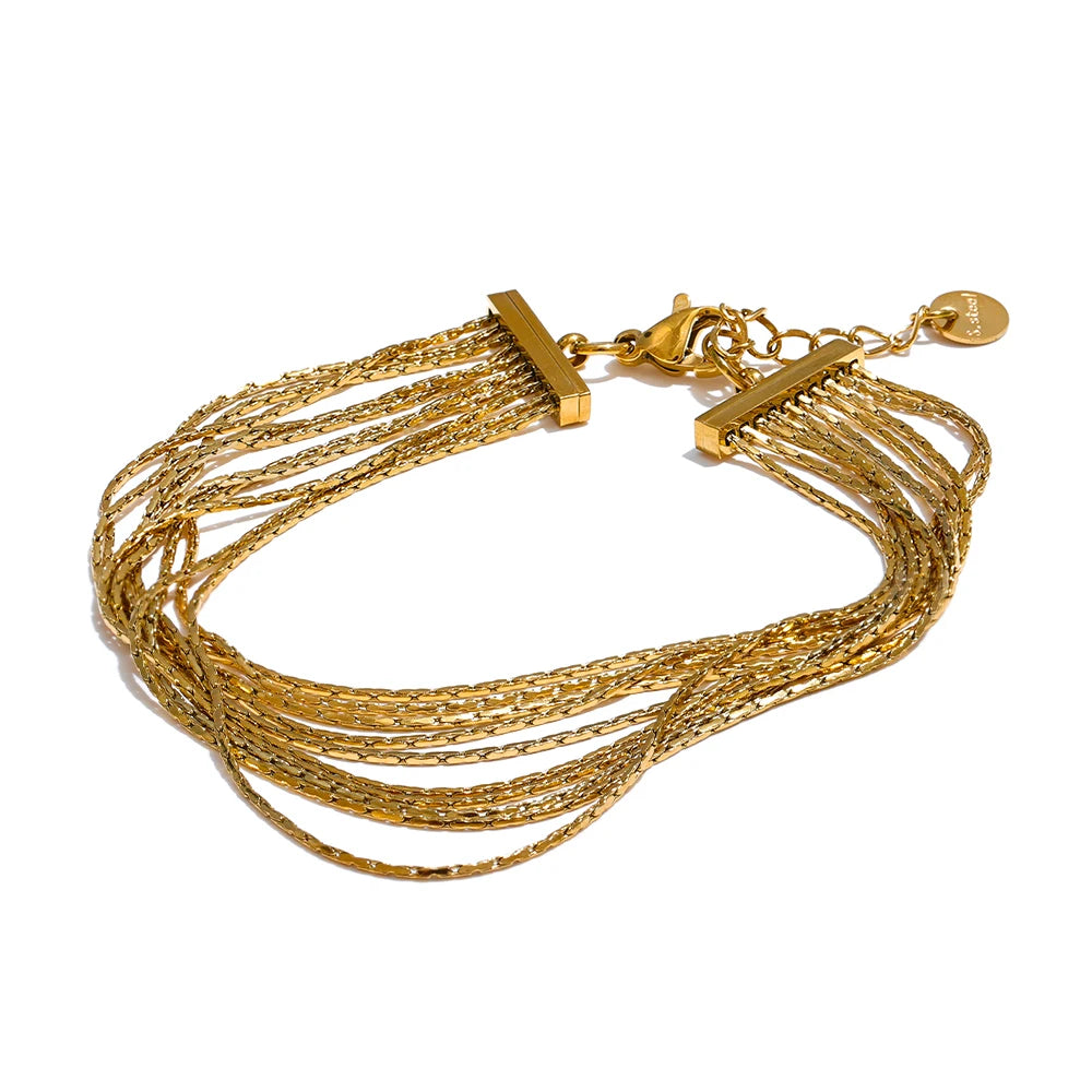 Isalene  Bracelets Gold Cascade Multi-Strand Bracelet