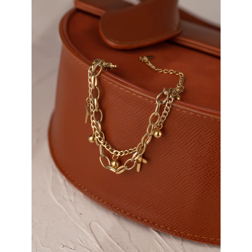 Isalene  Bracelets Gold Celeste Cross Charm Bracelet