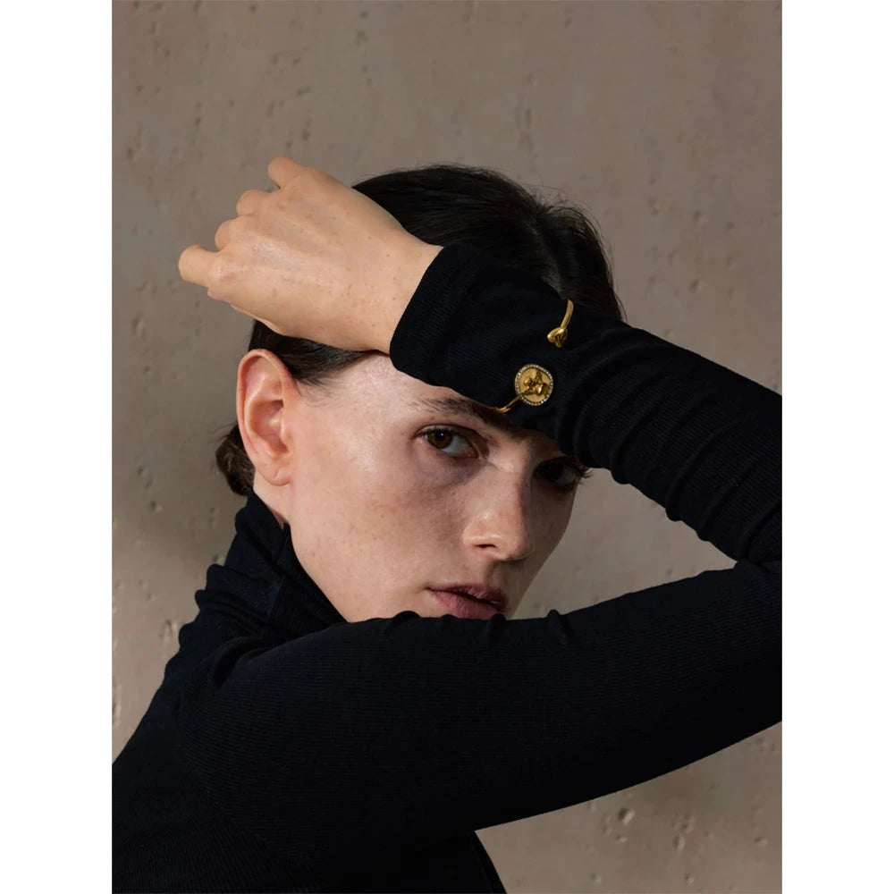 Isalene  Bracelets Gold Celestial Angel Cuff Bracelet