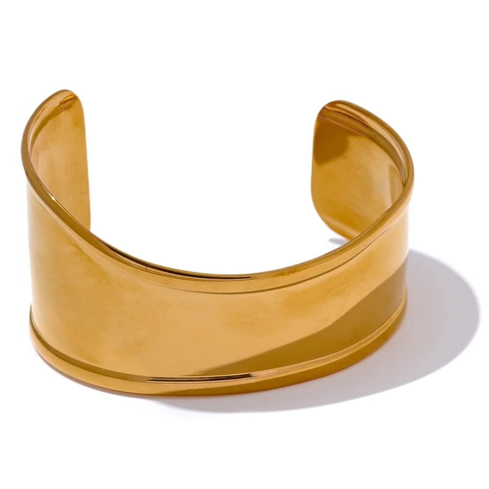 Isalene  Bracelets Gold Elysian Wave Cuff Bracelet