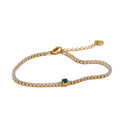 Isalene  Bracelets Gold Emerald Glow Tennis Bracelet
