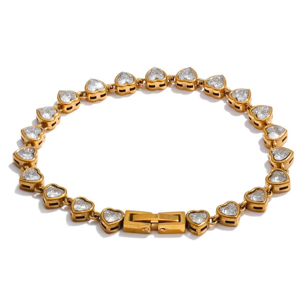 Isalene  Bracelets Gold Forever Yours Heart Bracelet