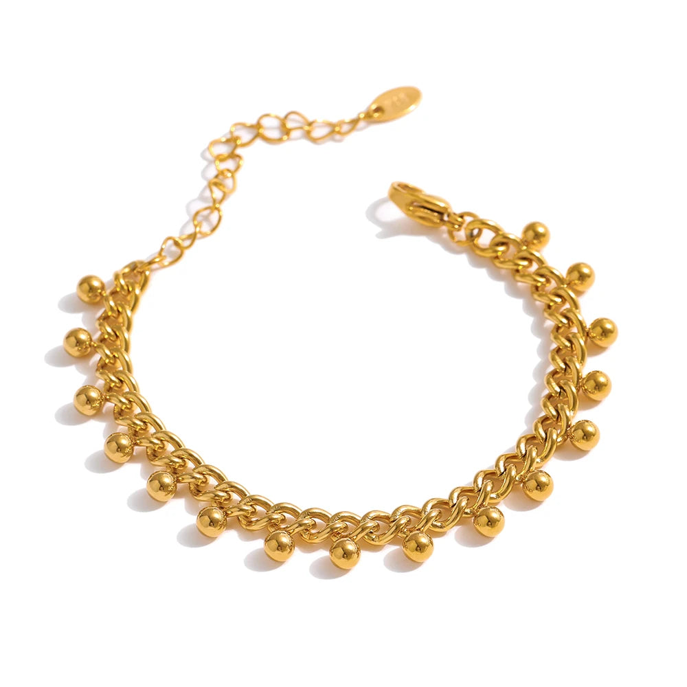 Isalene  Bracelets Gold Golden Dazzle Bead Bracelet
