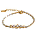Isalene  Bracelets Gold Graduated Crystal Tennis Bracelet
