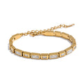 Isalene  Bracelets Gold Linear Facet Bracelet