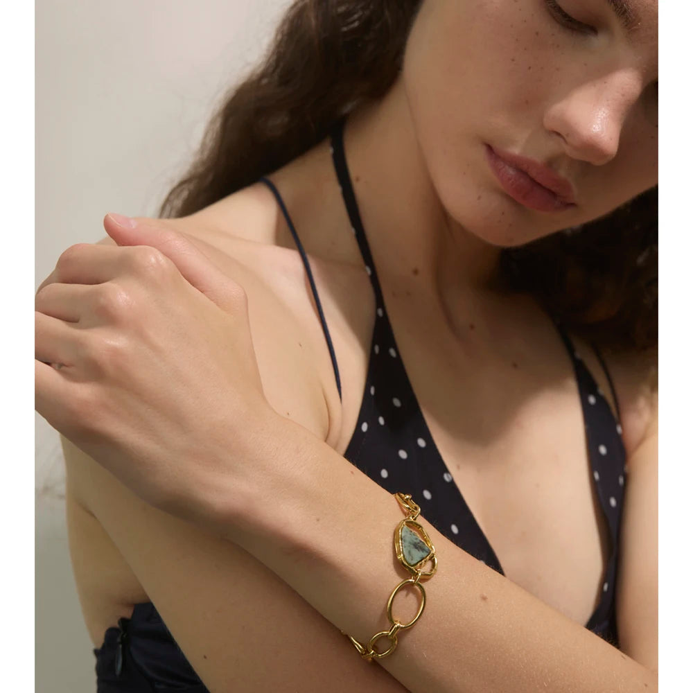 Isalene  Bracelets Gold Liora Stone Link Bracelet