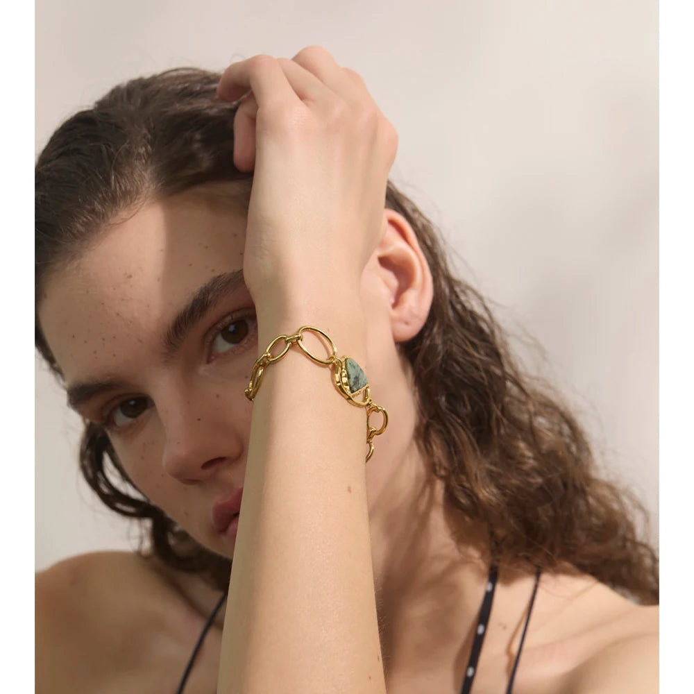 Isalene  Bracelets Gold Liora Stone Link Bracelet