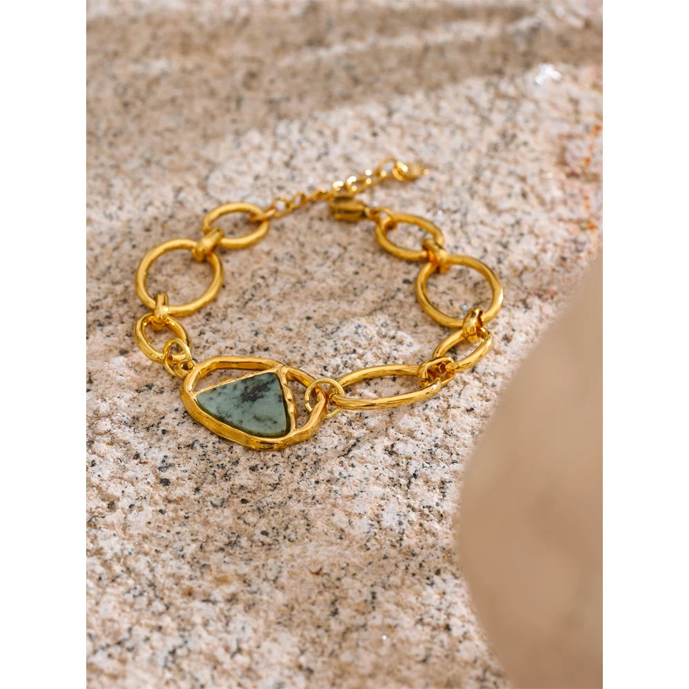 Isalene  Bracelets Gold Liora Stone Link Bracelet