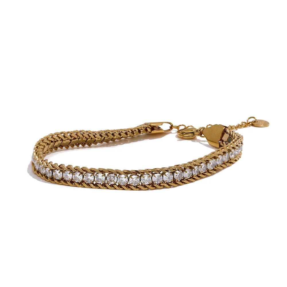 Isalene  Bracelets Gold Lunara Tennis Bracelet