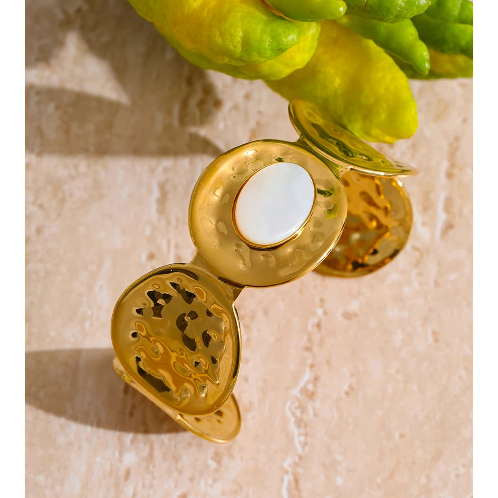 Isalene  Bracelets Gold Marais Pearl Statement Cuff