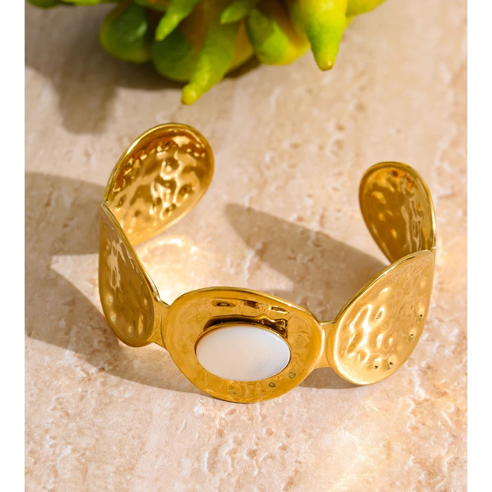 Isalene  Bracelets Gold Marais Pearl Statement Cuff