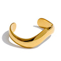 Isalene  Bracelets Gold Modern Curve Cuff Bracelet