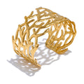 Isalene  Bracelets Gold Ocean Coral Openwork Cuff