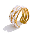 Isalene  Bracelets Gold Pearl Arc Cuff Bracelet