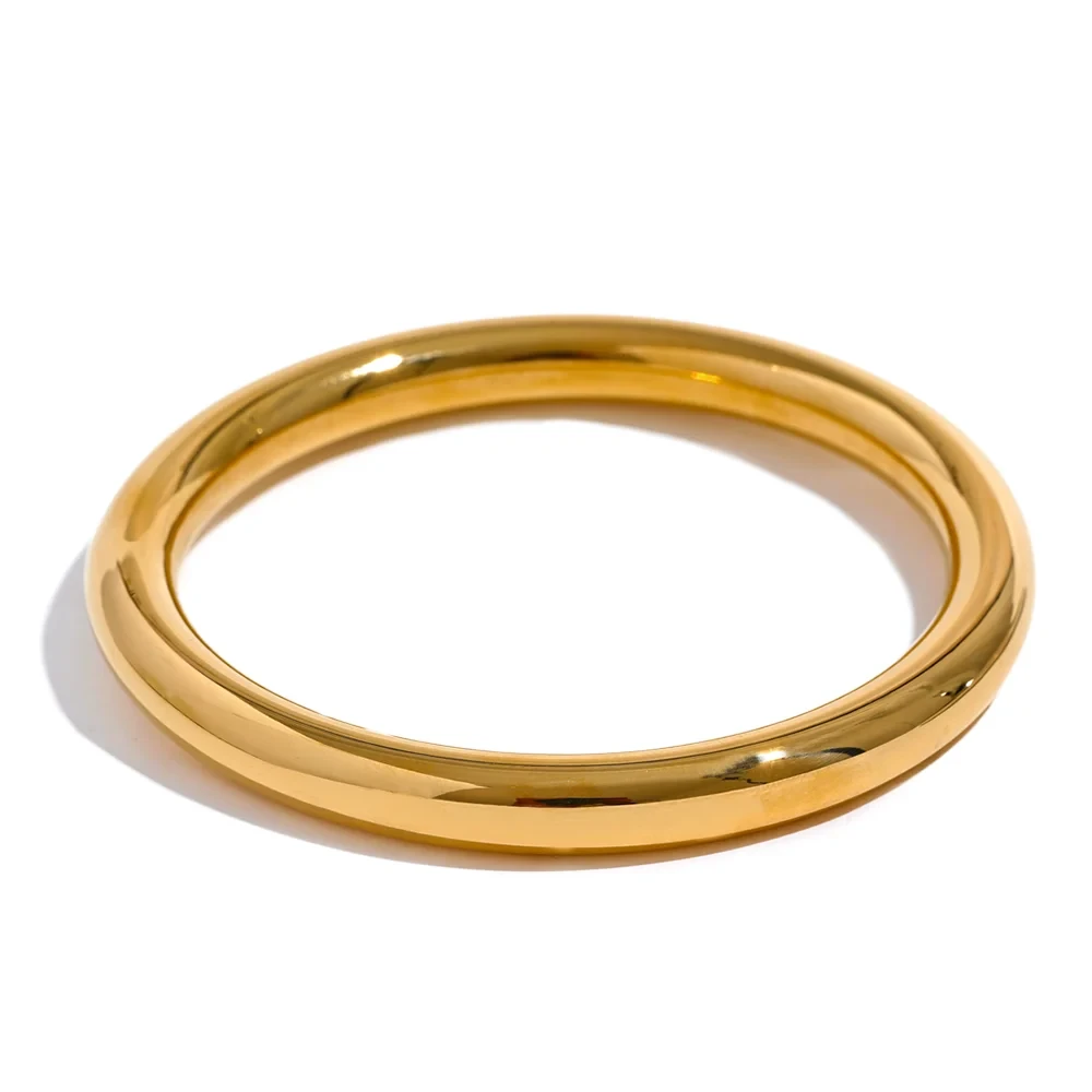 Isalene  Bracelets Gold Polished Duo Bangle Set