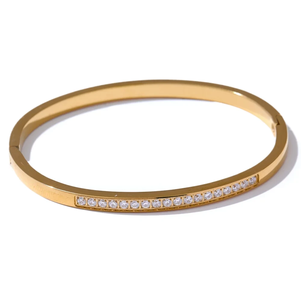 Isalene  Bracelets Gold Radiance Crystal Bangle