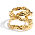 Isalene  Bracelets Gold Sculptural Open Cuff Bracelet