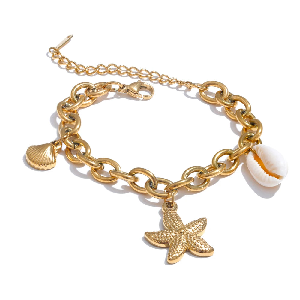 Isalene  Bracelets Gold Seaside Treasures Charm Bracelet