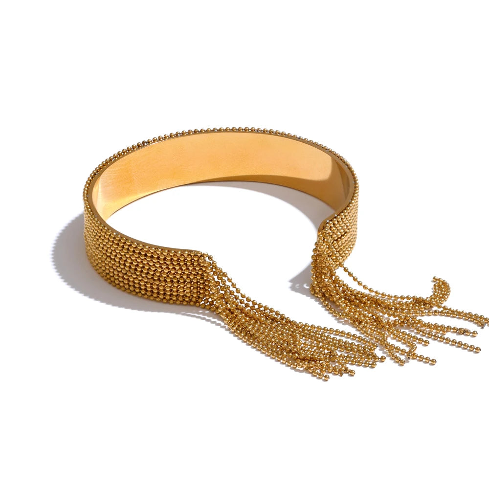 Isalene  Bracelets Gold Selene Fringe Cuff