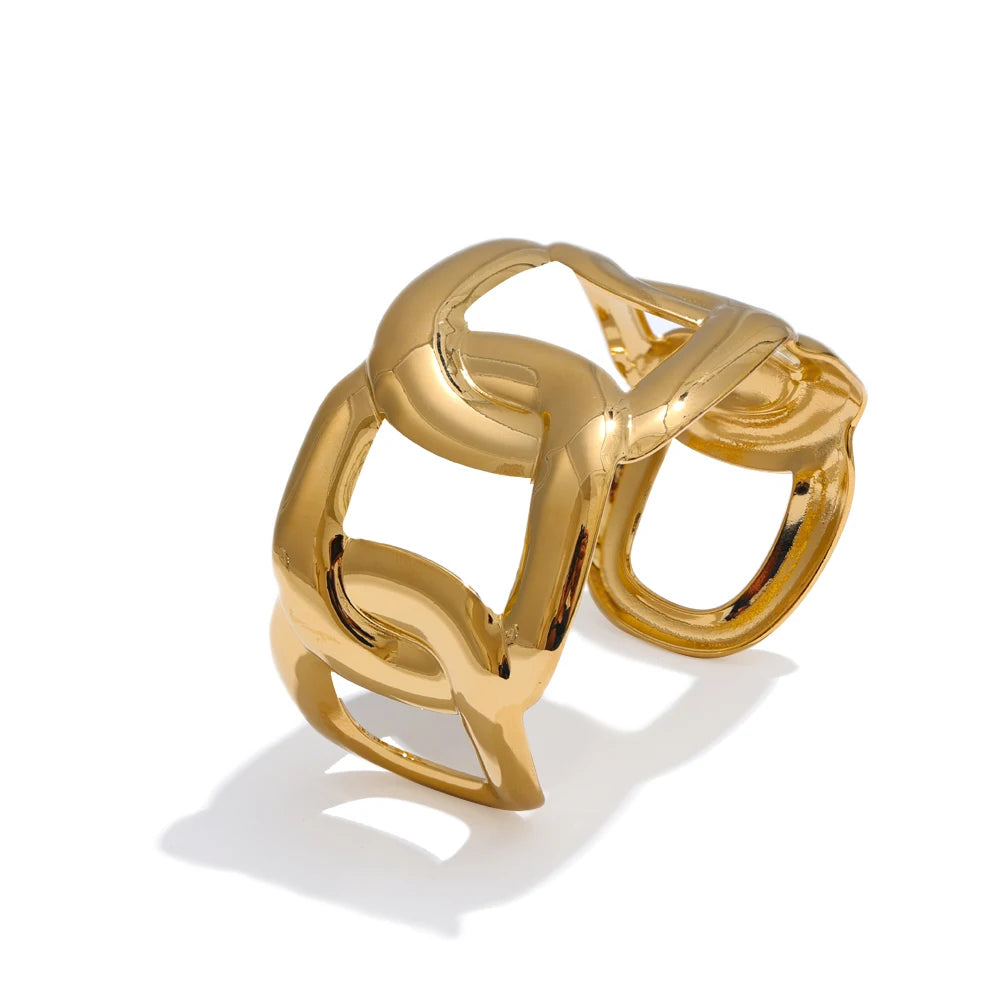 Isalene  Bracelets Gold Sienna Sculptural Cuff Bracelet