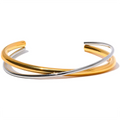 Isalene  Bracelets Gold & Silver Unity Two-Tone Cuff Bracelet