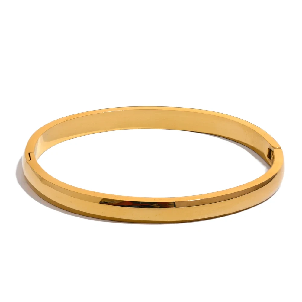 Isalene  Bracelets Gold Sleek Minimalist Bangle