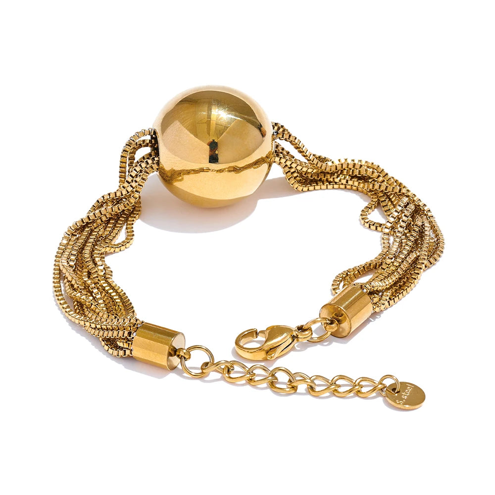 Isalene  Bracelets Gold Sola Sphere Bracelet