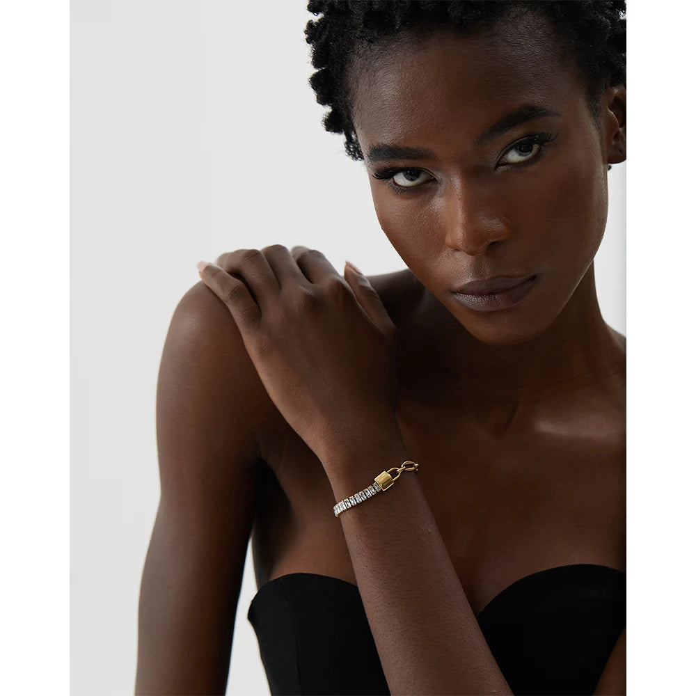 Isalene  Bracelets Gold Valentina Crystal Bracelet