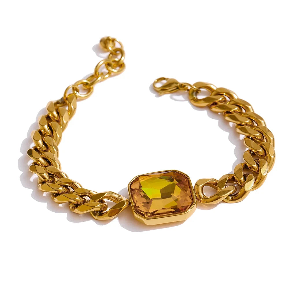 Isalene  Bracelets Gold / Yellow Vera Gem Chain Bracelet