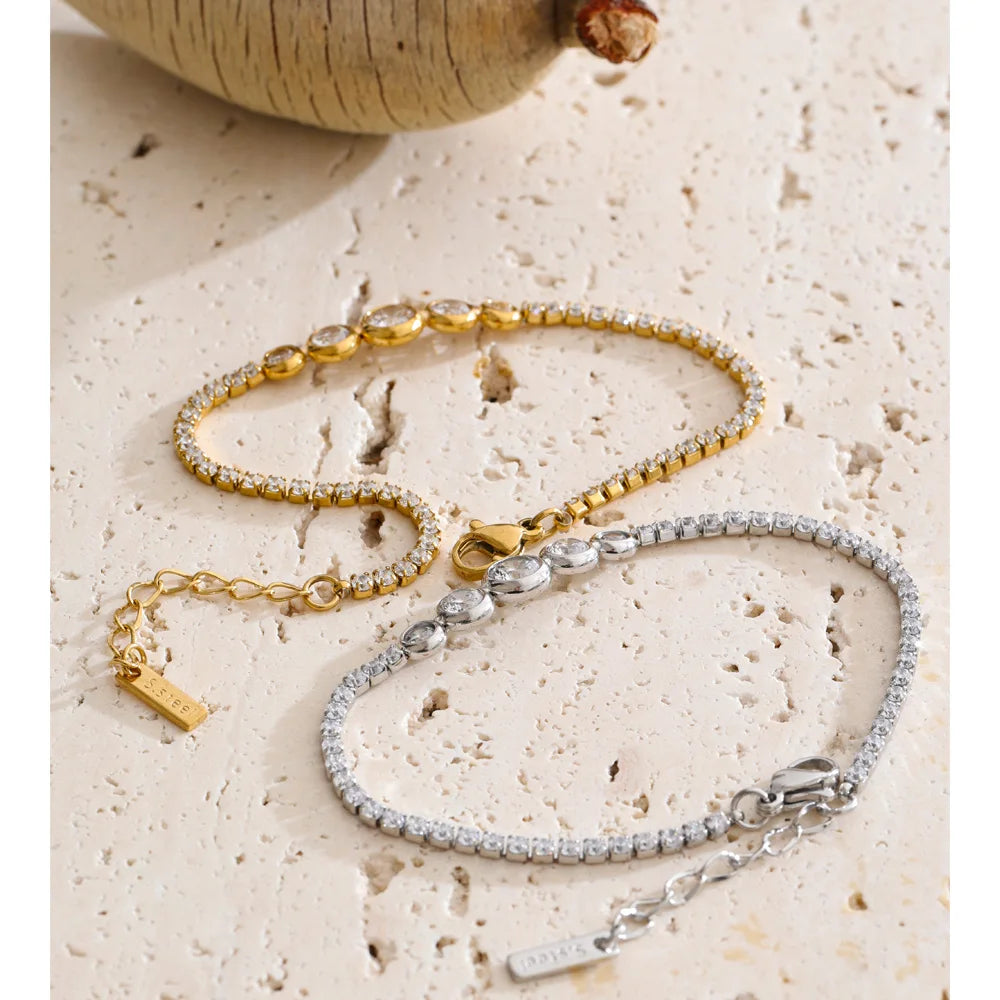 Isalene  Bracelets Graduated Crystal Tennis Bracelet