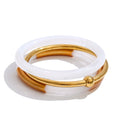 Isalene  Bracelets Ivory White Sienna Resin Stack Bracelet
