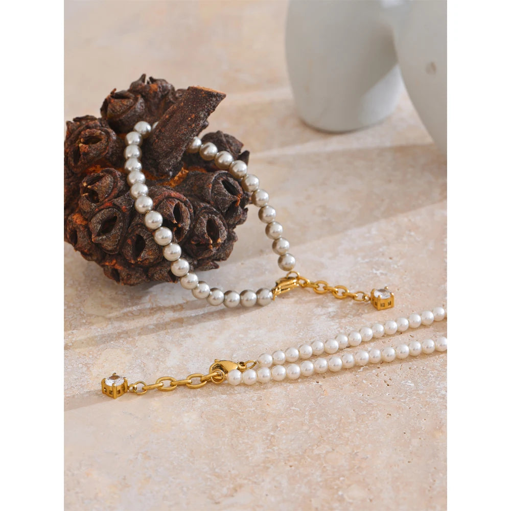 Isalene  Bracelets Lena Pearl Charm Necklace