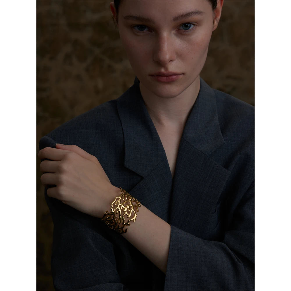 Isalene  Bracelets Ocean Coral Openwork Cuff