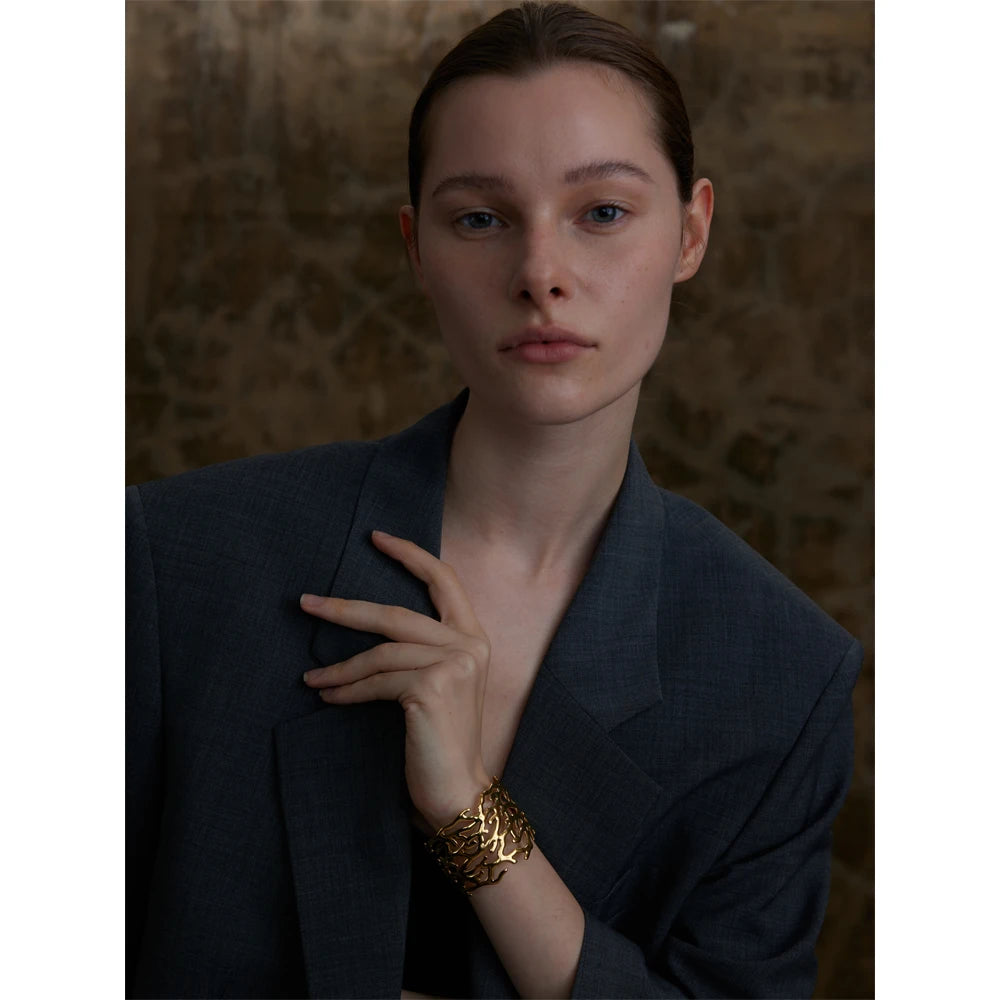 Isalene  Bracelets Ocean Coral Openwork Cuff