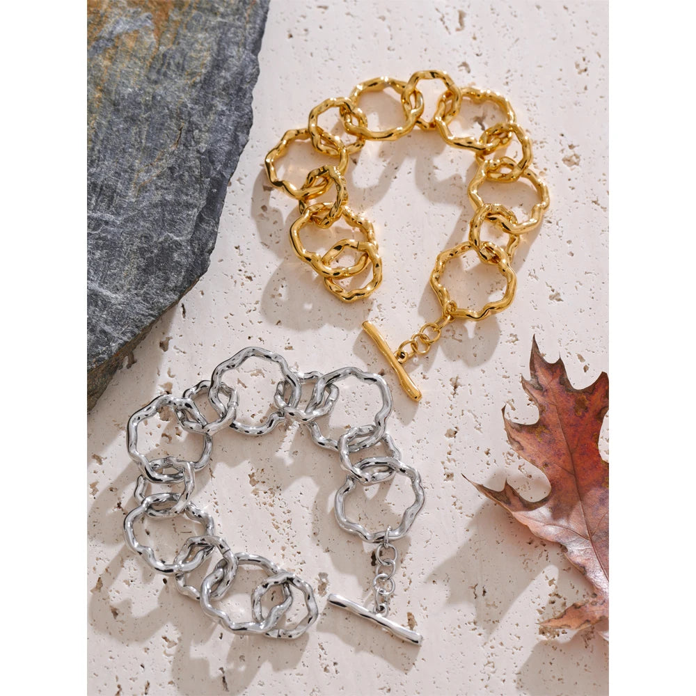 Isalene  Bracelets Oro Ripple Link Bracelet