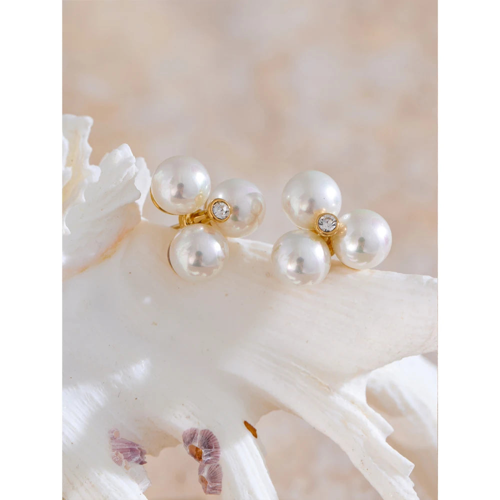 Isalene  Bracelets Pearl Cluster Stud Earrings