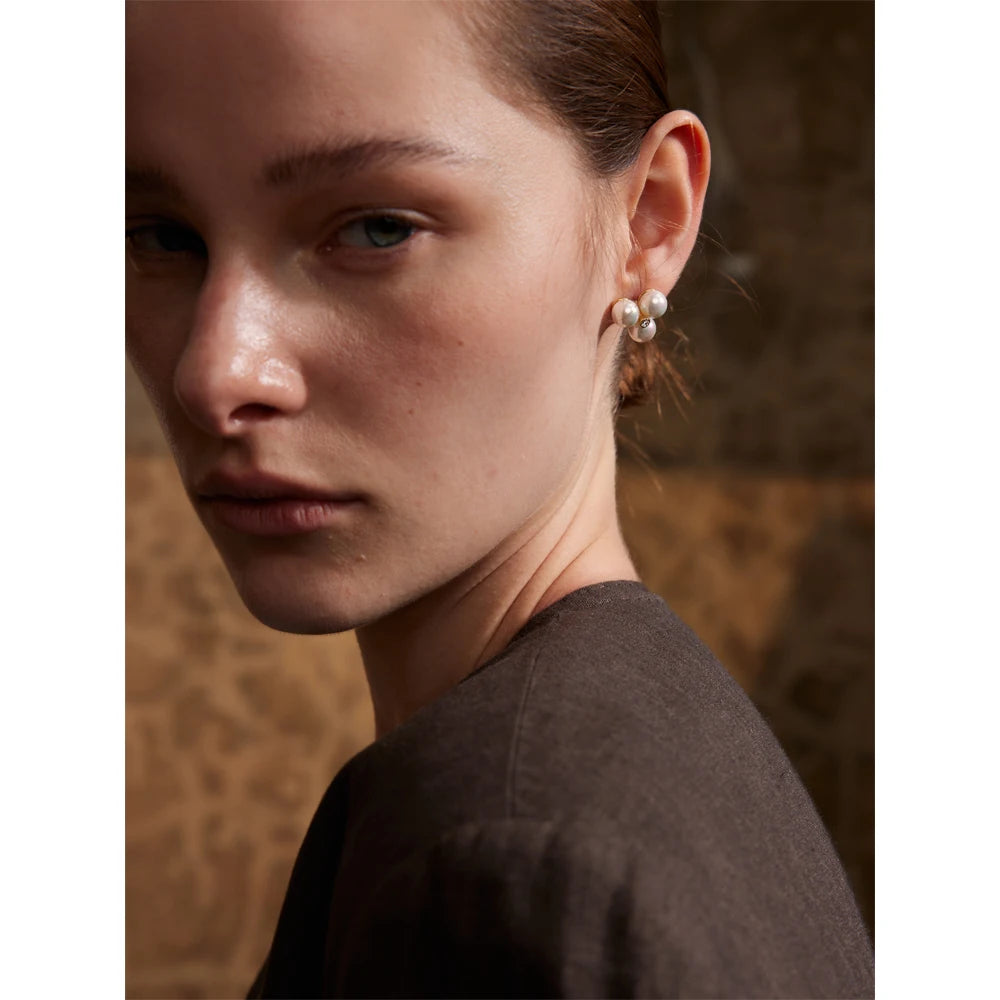 Isalene  Bracelets Pearl Cluster Stud Earrings