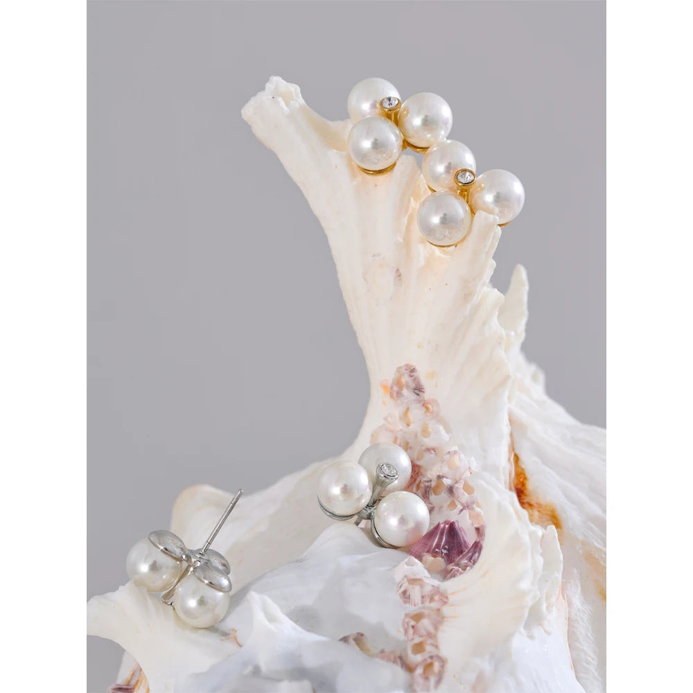 Isalene  Bracelets Pearl Cluster Stud Earrings